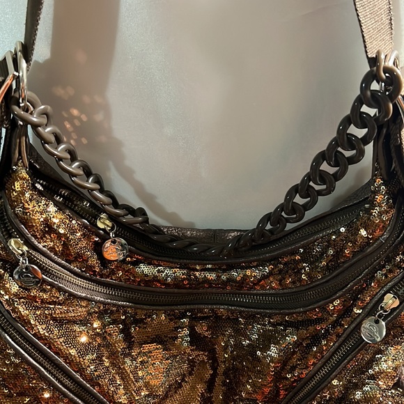 Alexis Hudson bronze sequin shoulder/crossbody bag - Picture 6 of 10